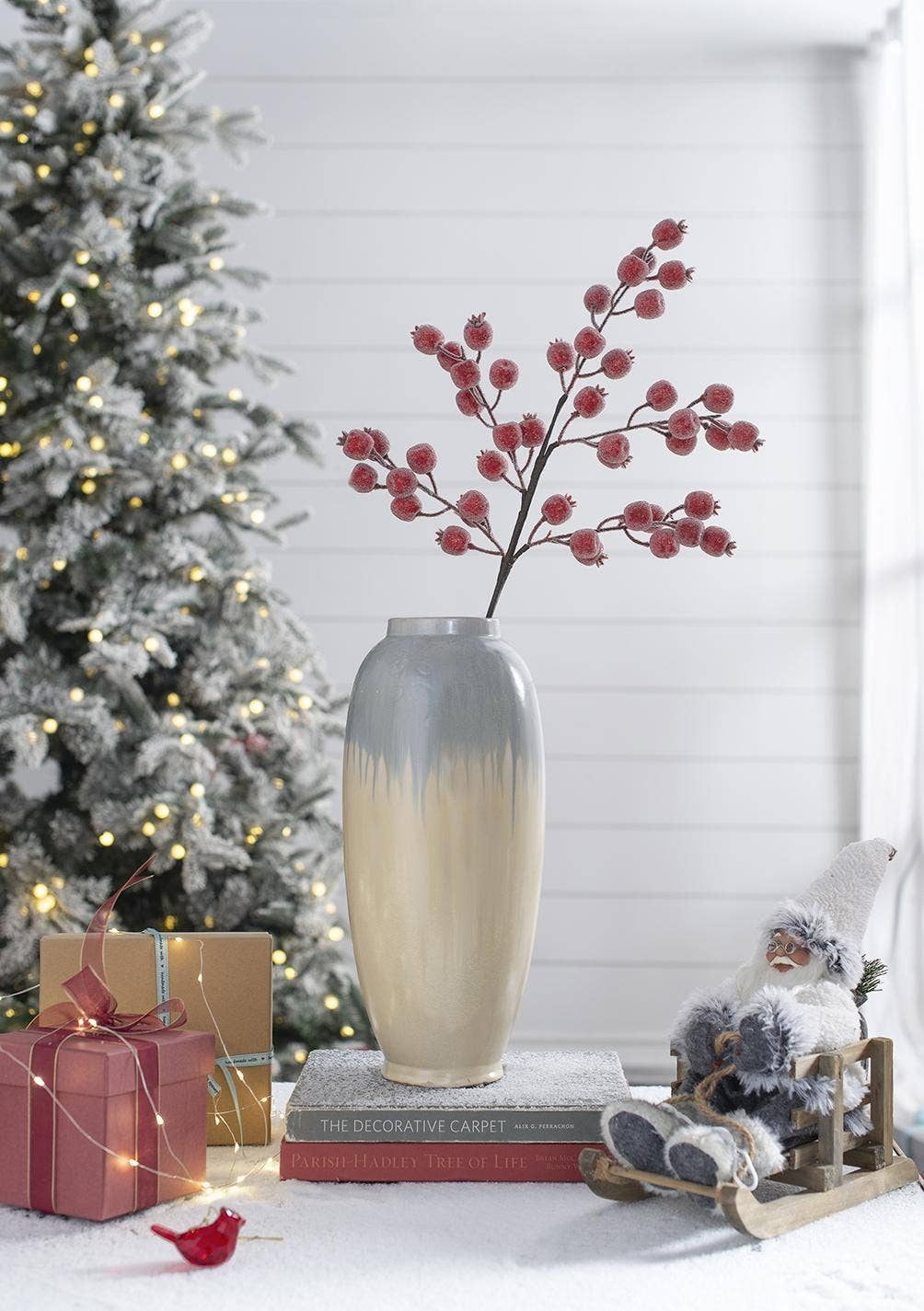 A&B Home Group Inc. - Wholesale Christmas Decoration - 24"H Frosted Red Berry Sprig3