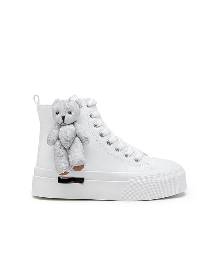 LADY GLORY - Wholesale Lifestyle trainers – Women′s - High-top sneakers with decorative teddy bear7