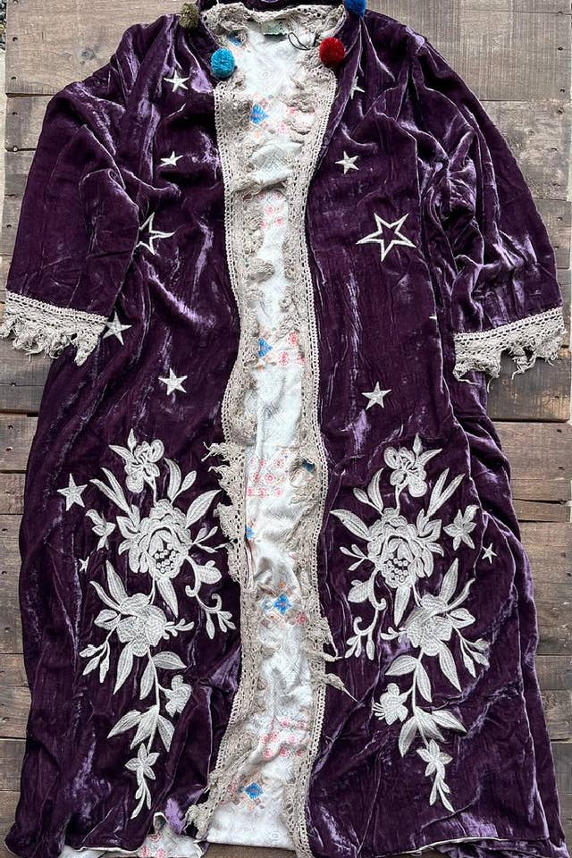 Jaded Gypsy - Wholesale Kimono - Women's - Moonlight Walk Velvet Duster - Dark Plum