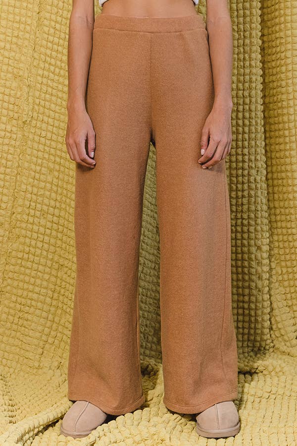 BUCKETLIST INC - Wholesale Pants - Women's - P5324 Solid Blushed Knit Wide Legs Pants17