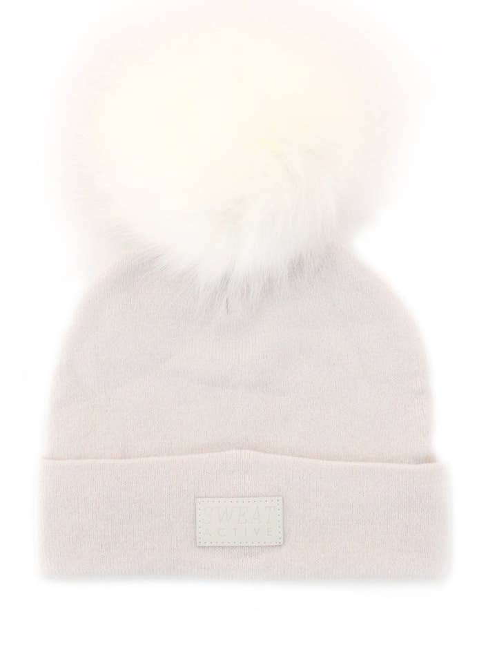 Cappello Fur Pom Beanie - Pearl per la vendita all'ingrosso da parte di Knotty Accessories