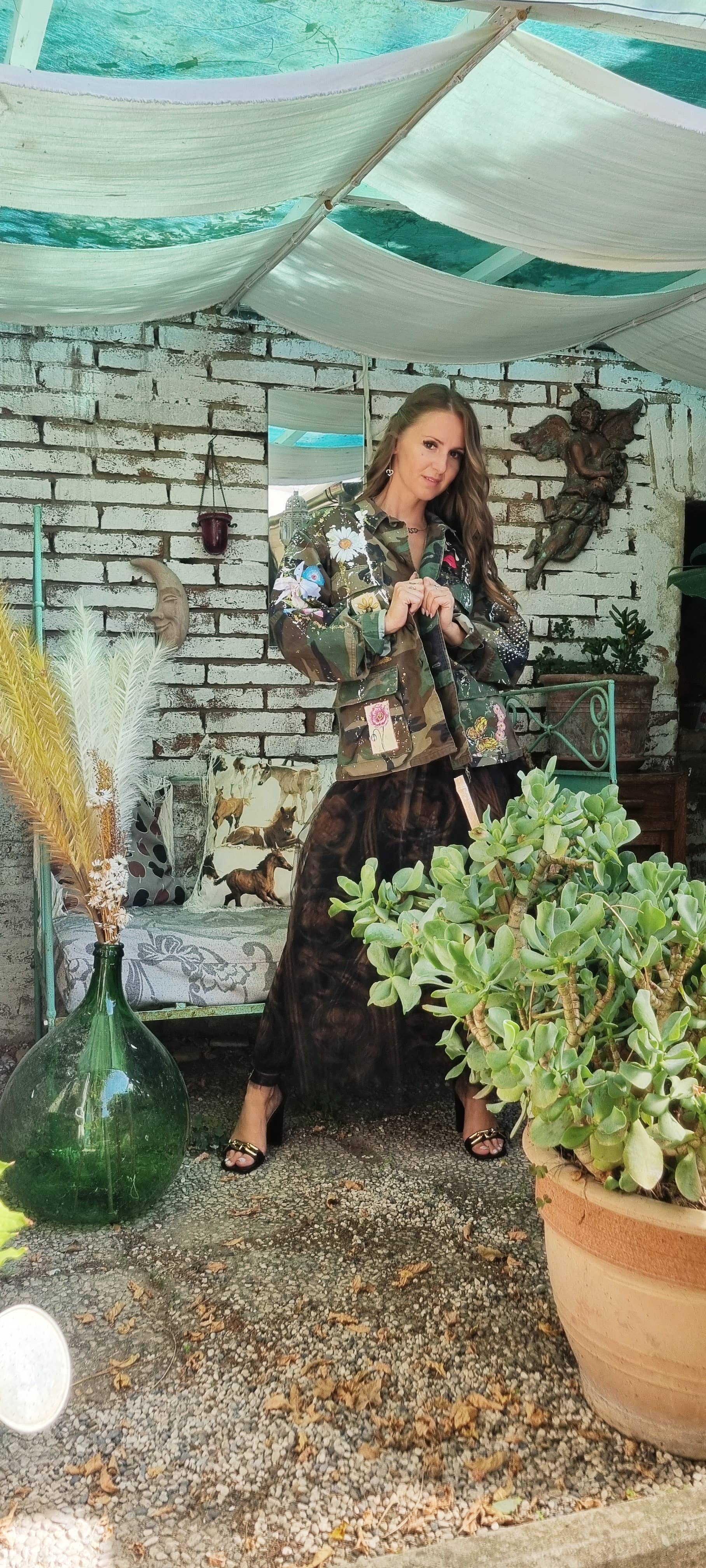 apiedinudinelparco - Wholesale Jacket - Women's - WOODLAND MILITARY JACKET CUSTOM LUXURY UP-CYCLED UNIQUE GLAM9