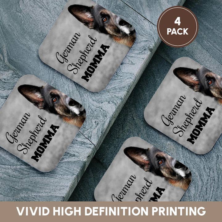 3dRose – Engroshandel Bordskånere – 3dRose, Foto af en schæferhund med Schæferhundemor i sort., Bordskåner12