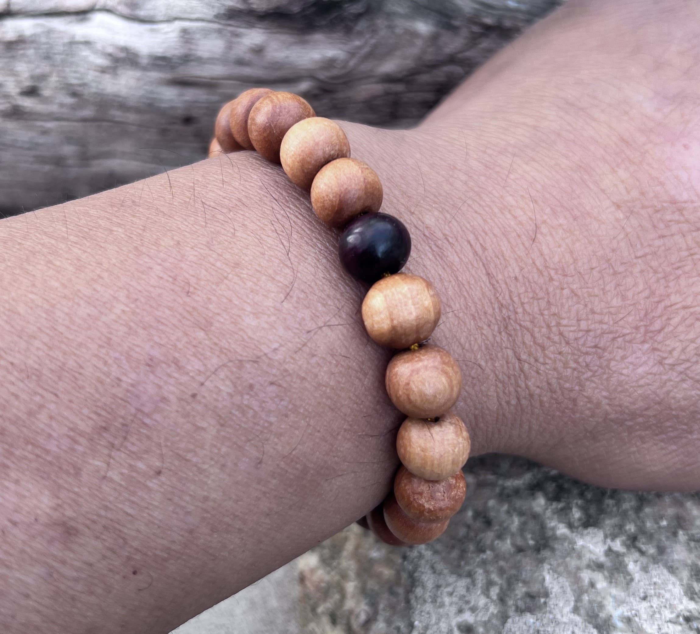 Lungta Imports - Wholesale Beaded Bracelet - Sandalwood Beads Adjustable Wrist Mala Bracelet9