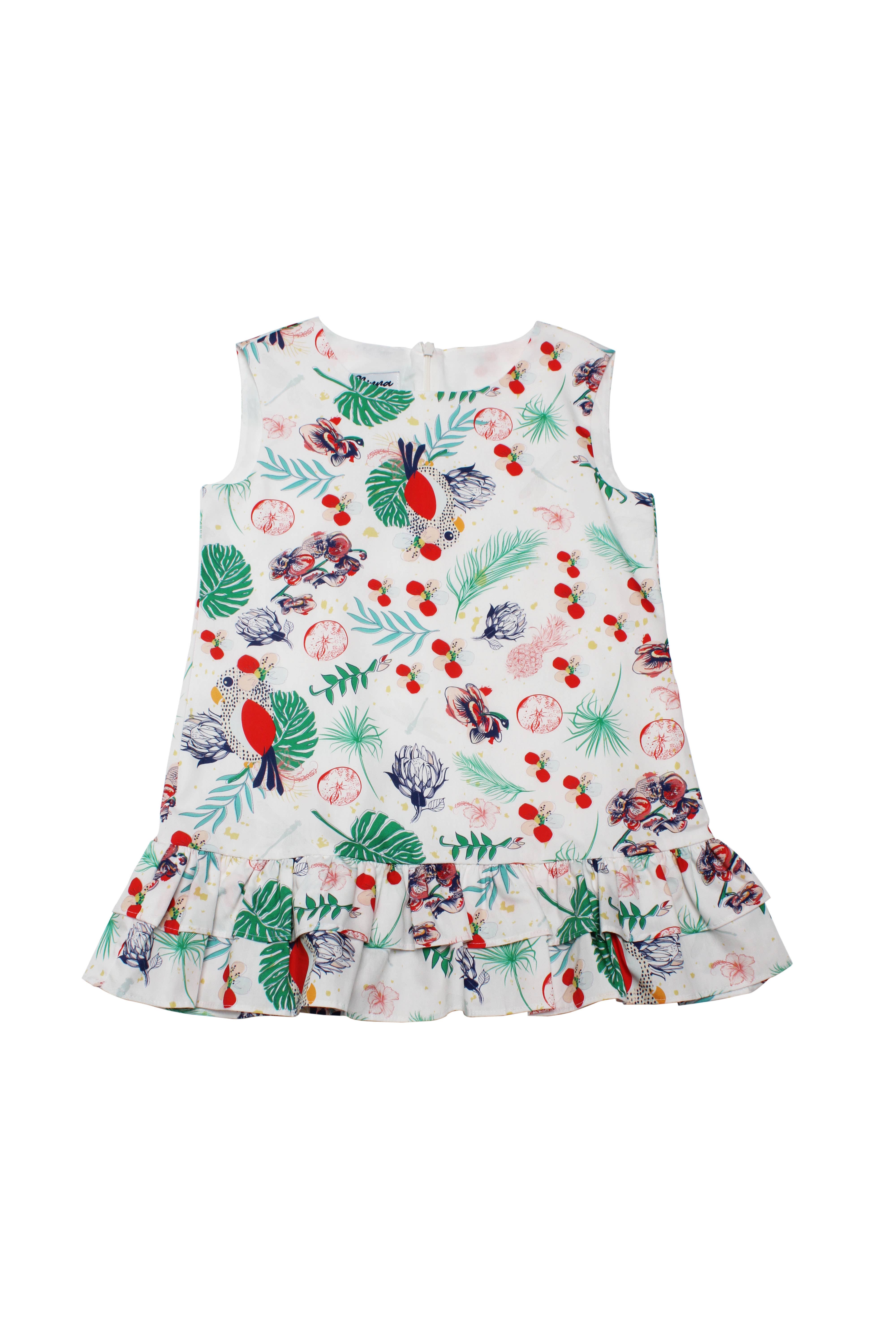 Minna - Wholesale Dress - Kids -  Drop waist Dress - Tropical Paradise 6