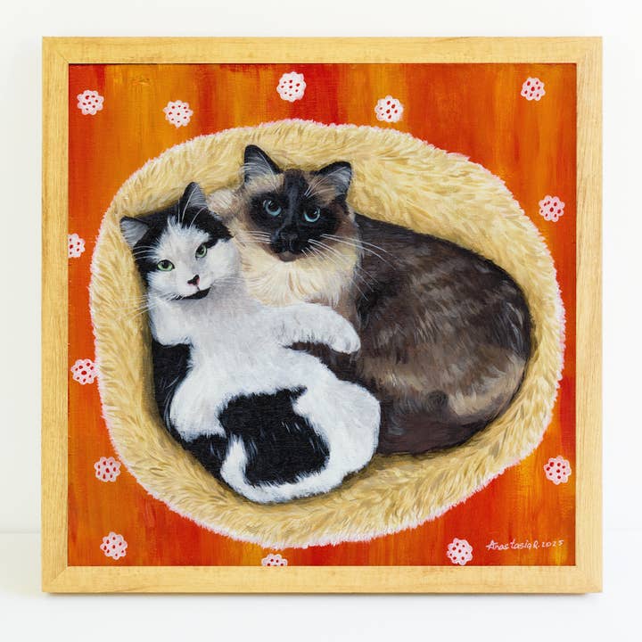 Cuddling Cats Art Print for wholesale by MeerCatArt
