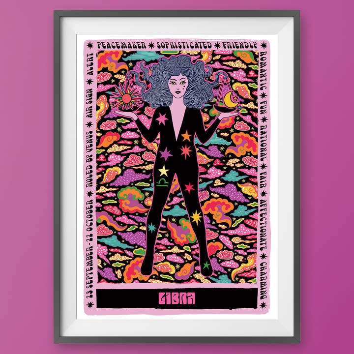 Zodiac - Libra Tarot Print - Astrology - Horoscope for wholesale by Lost Plots