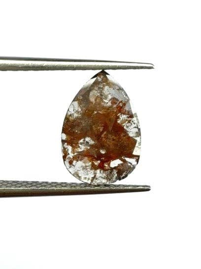Pear Shape Red Salt+Pepper Diamond Rose Cut - 1.04cts for wholesale by Raja Jewels