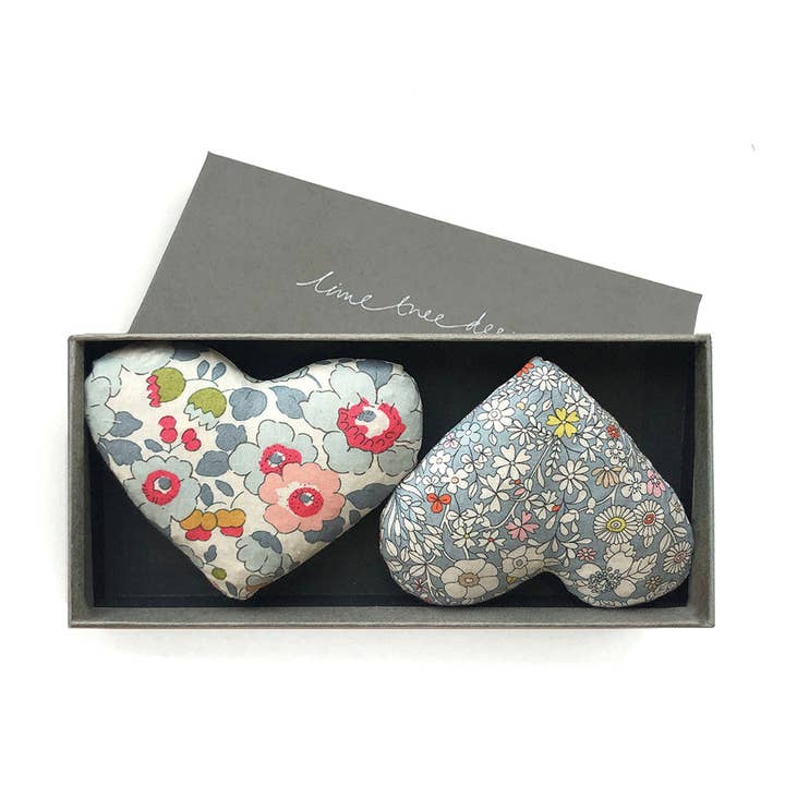 Scatola da 2 cuori lavanda - Love Heart per la vendita all'ingrosso da parte di Lime Tree Design