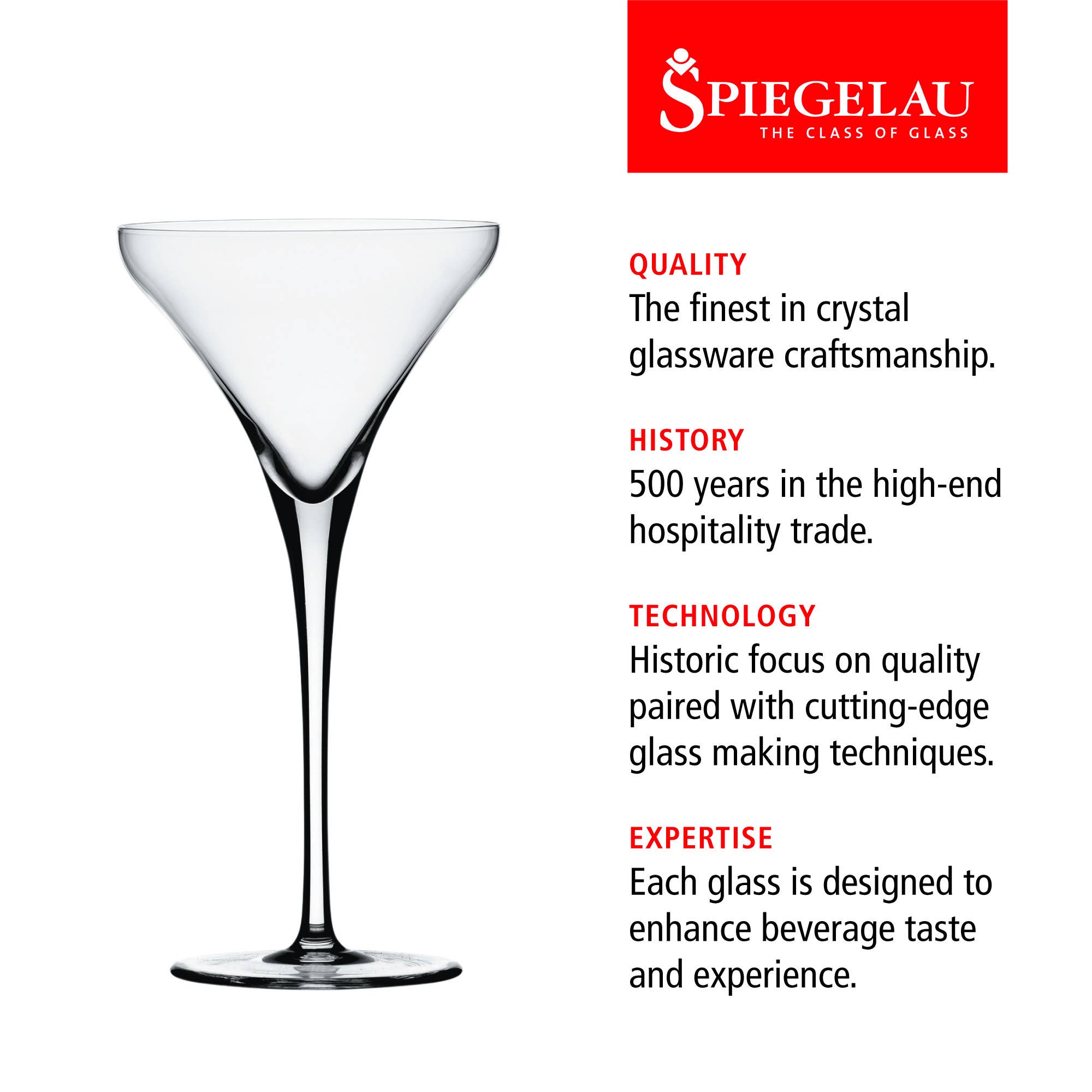 Spiegelau - Wholesale Cocktail/Liquor Glass - Willsberger Anniversary Crystal Martini Glasses Set of 45