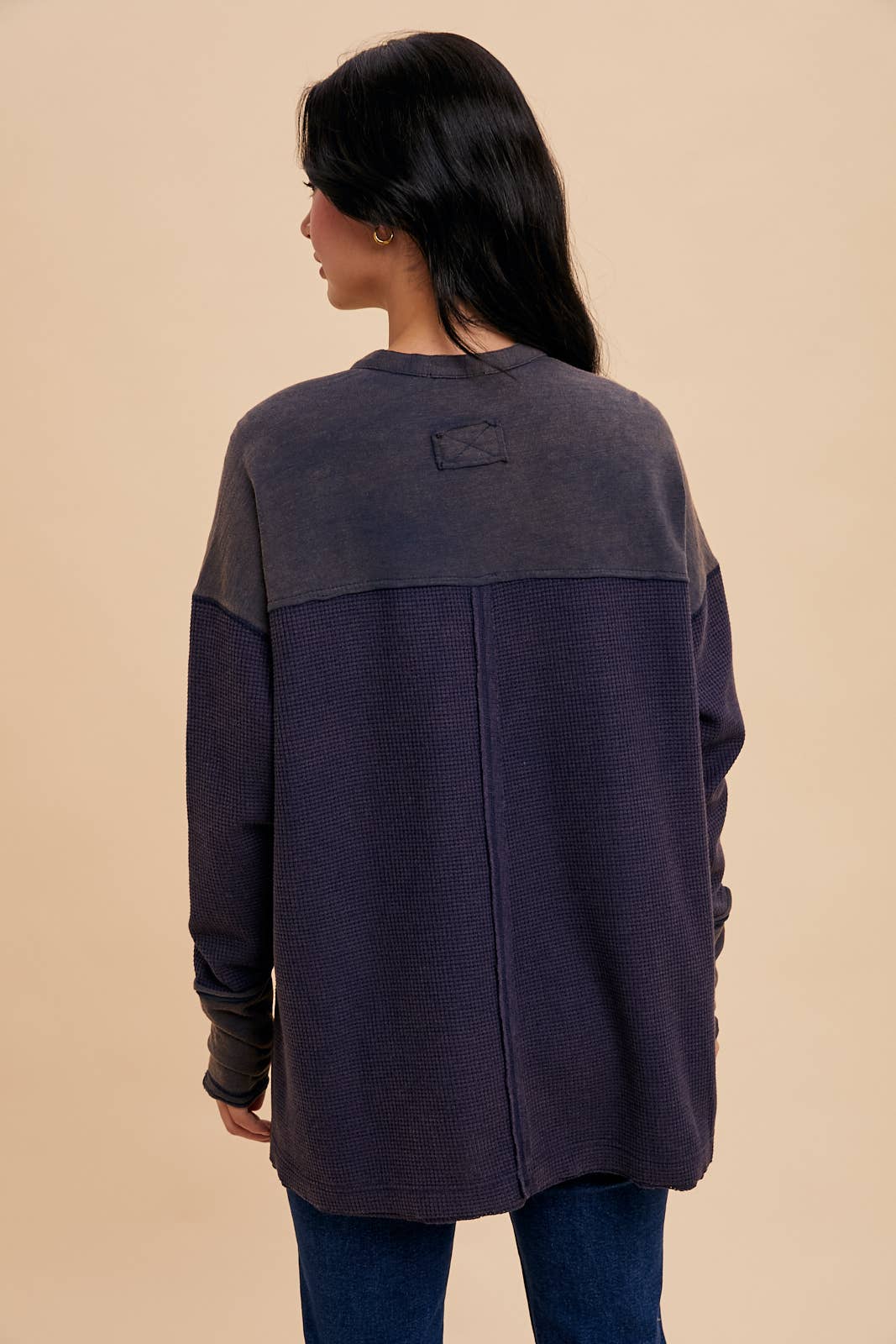 In Loom - Wholesale Knit Top - Women's - GARMENT WASHED THERMAL HENLEY1