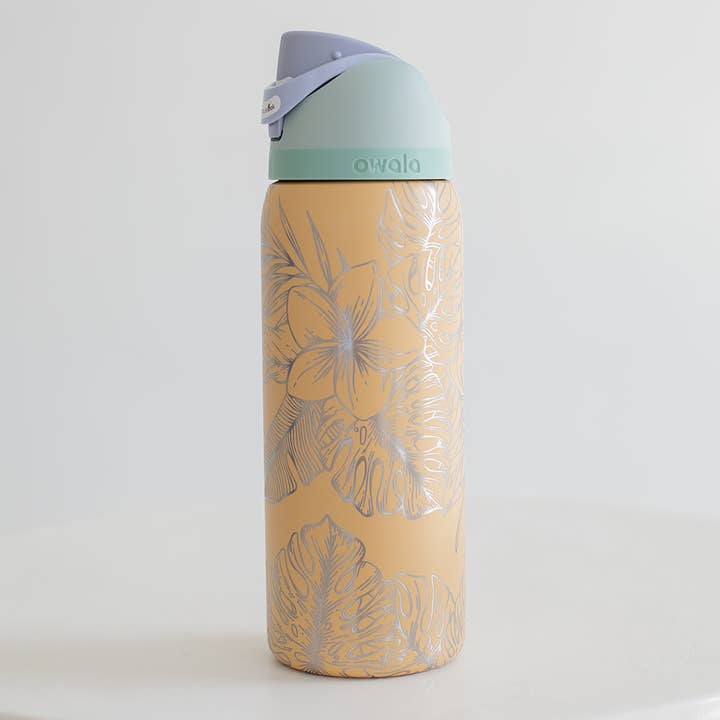 KNOTS + NOOK - Wholesale Insulated Mug/Tumbler - MONSTERA ENGRAVED OWALA FREESIP 32OZ STAINLESS TUMBLER2
