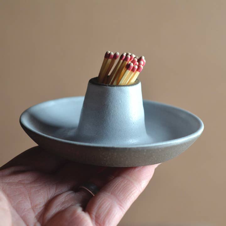 Rose Line Pottery - Wholesale Match Holder - Match Striker - Matte White1