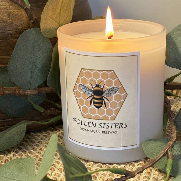 Pollen Sisters - Wholesale Jar/filled candle - Candle - Queen Bee - Glass Jar – 100% Pure Beeswax1
