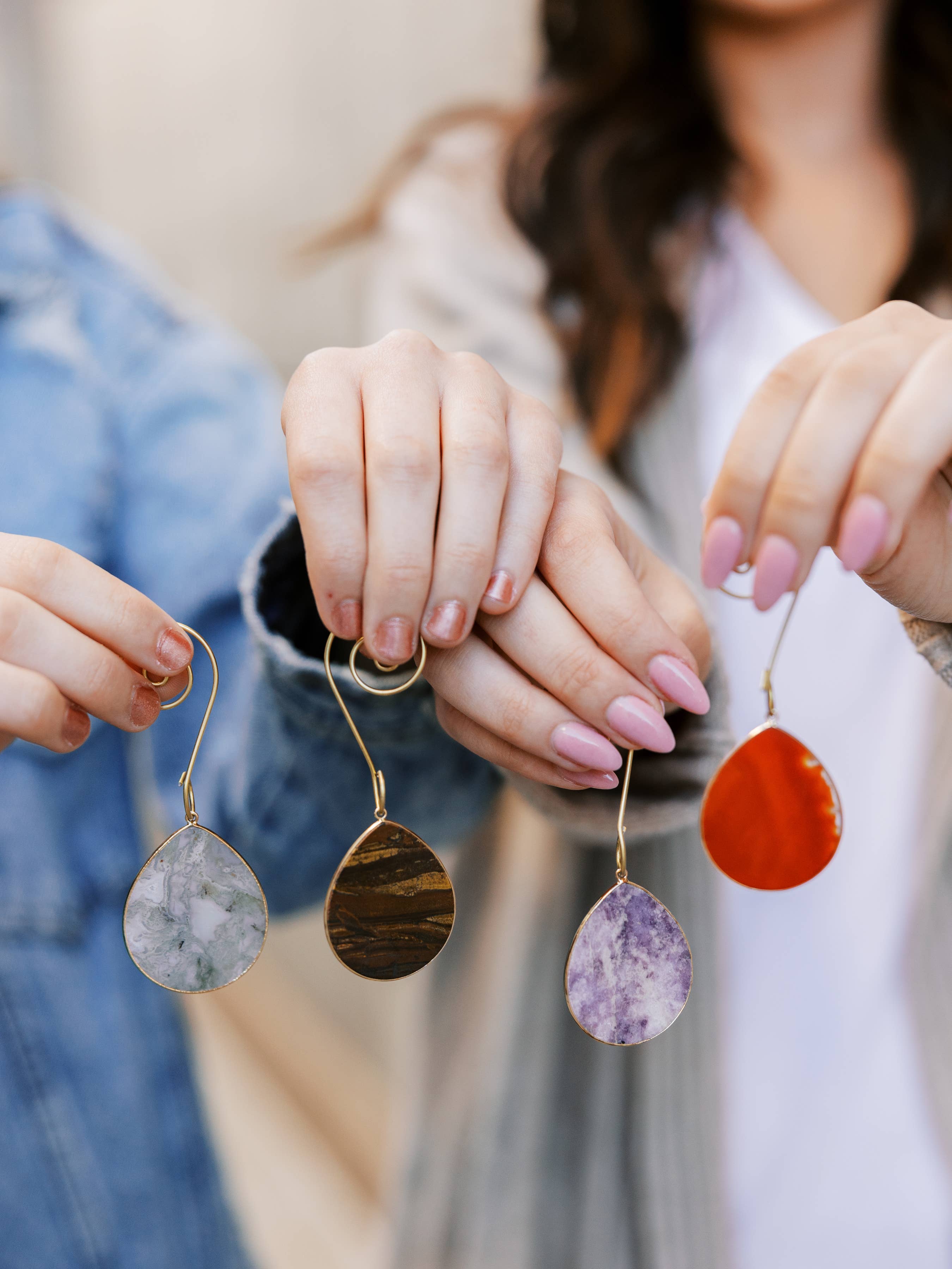 WonderLight Jewelry – Conjunto de ornamentos por atacado – Conjunto de enfeites de cristal de pedras preciosas em forma de lágrima - Mindfulness Gifts0