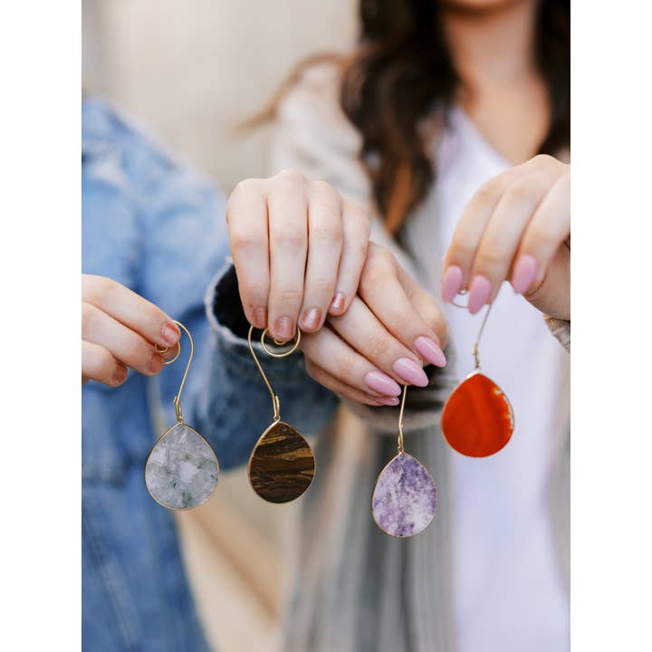 WonderLight Jewelry – Conjunto de ornamentos por atacado – Conjunto de enfeites de cristal de pedras preciosas em forma de lágrima - Mindfulness Gifts