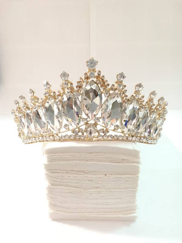 Chicas - Wholesale Tiara - Women's - One Size Fits All Metal Tiara With Jewels HT912-9