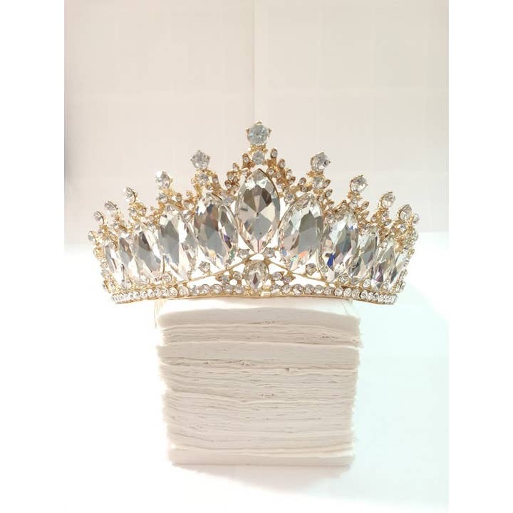 Chicas - Wholesale Tiara - Women's - One Size Fits All Metal Tiara With Jewels HT912-9