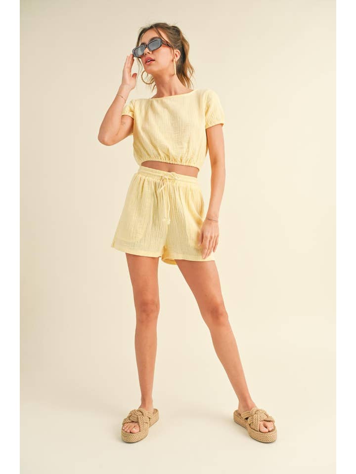 KIMBERLY C - Wholesale Lounge Set - Women's - Cotton Gauze Short Set