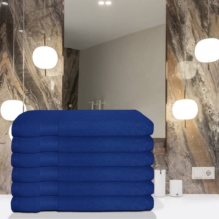 Cozablu Home - Wholesale Hand Towel - 6 Pack Luxury Hand Towels 16x26 100% Cotton 700 GSM Blue 2