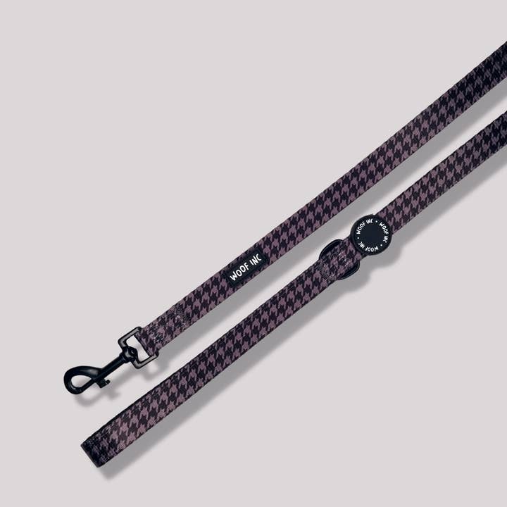 Schwarze Hahnentritt-Hundeleine für den Großhandel von WOOF INC