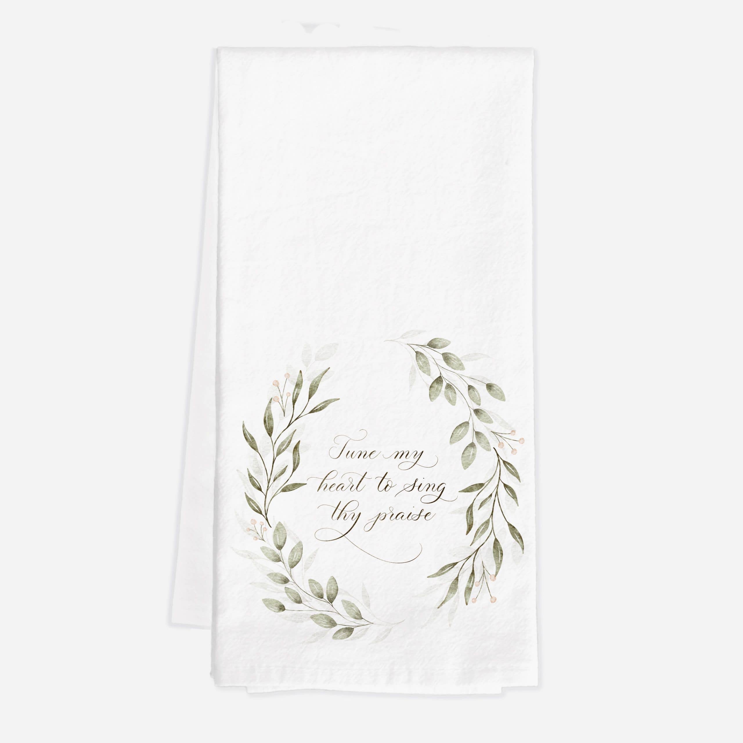 Blue Skies Lettering - Wholesale Tea Towel - "Tune My Heart to Sing Thy Praise" Flour Sack Tea Towel0