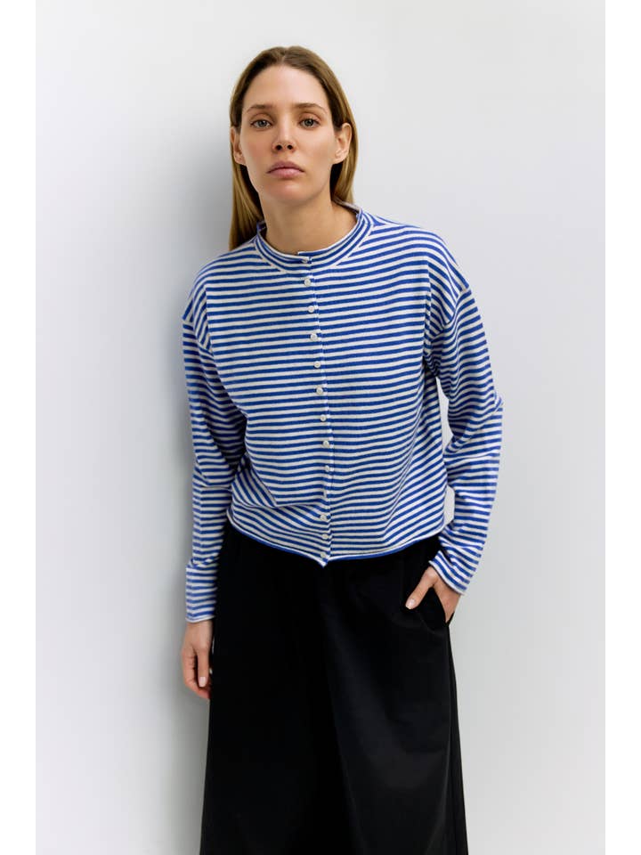 MOD REF - Wholesale Cardigan - Women's - The Elisa Cardigan | Striped Button-Down Cardigan24