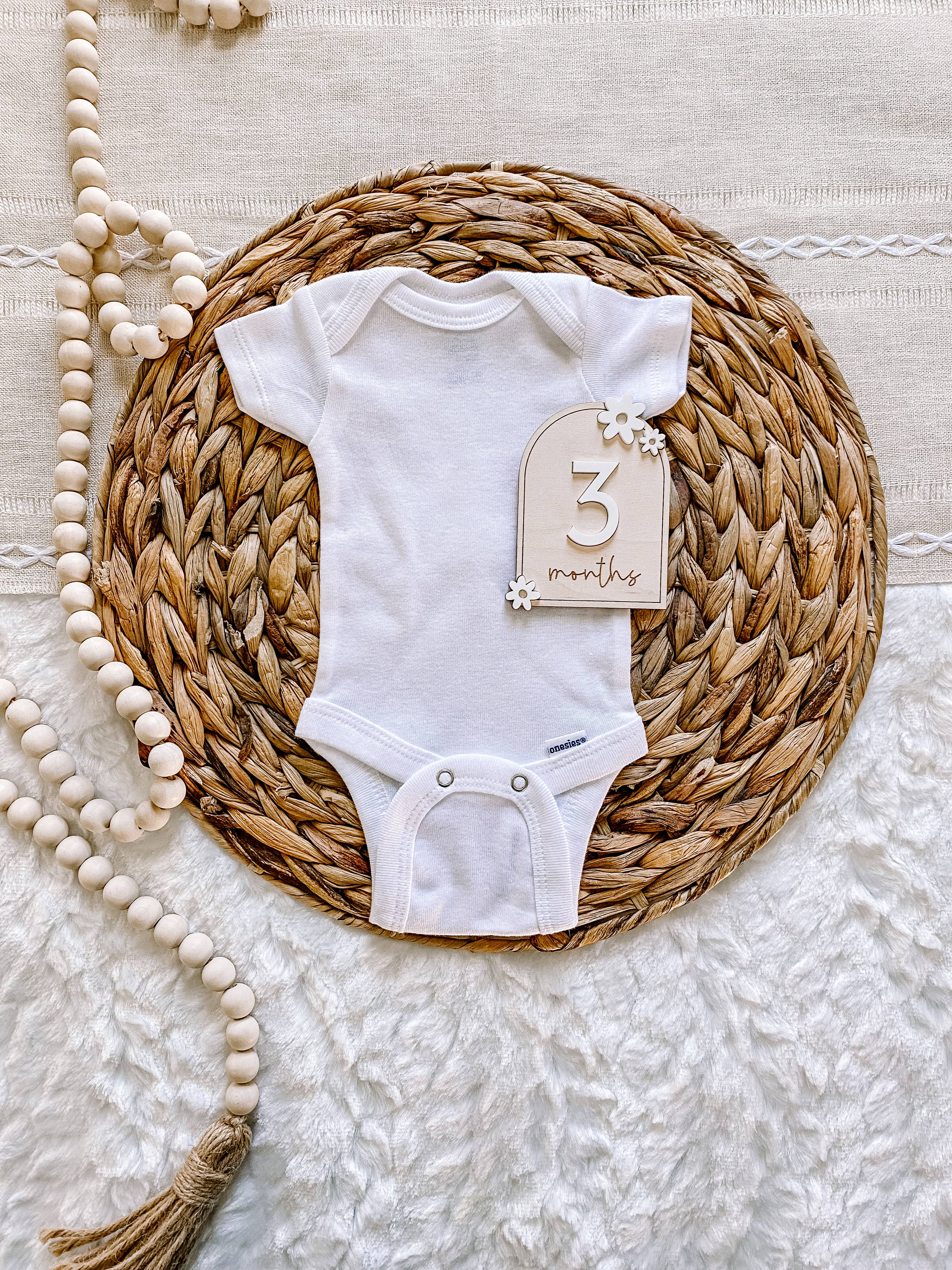 Claire and Bella - Wholesale Milestone Art/Keepsake - Kids & Baby - Wooden Monthly Milestone Set - Daisy2