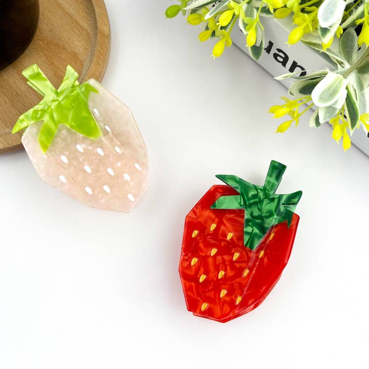 Cartoon Strawberry Hair Claw Clip,Fruit Hair Clip for wholesale by TheDivaSoap
