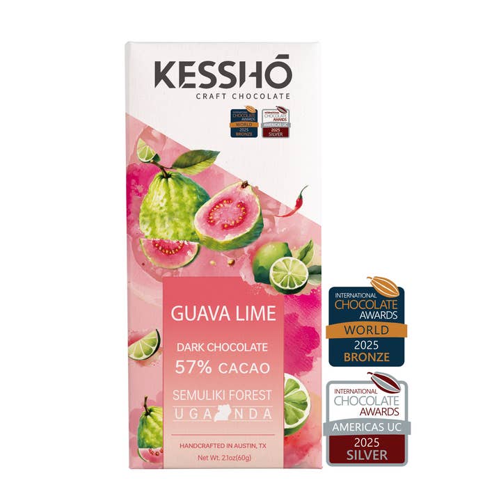 Guava Lime 57% Dark Chocolate Bar– Single Origin for wholesale by KESSHŌ