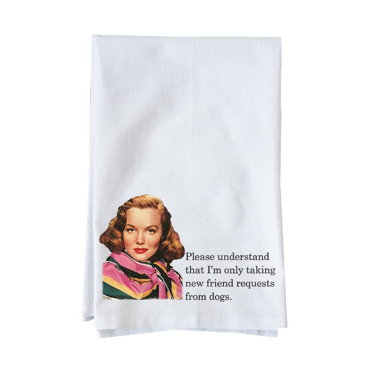 Friend Requests Kitchen Towel for wholesale by Knollwood Lane