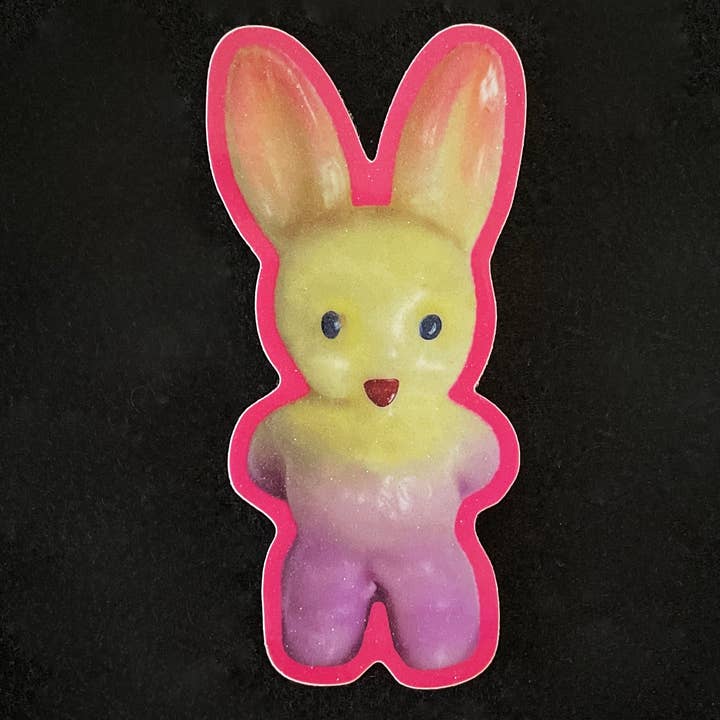 Purple Bunny Glitter Sticker for wholesale by Aimee Miller Art