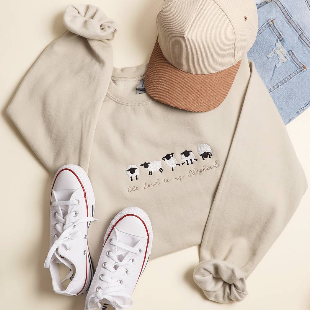 Fashion City - Wholesale Sweatshirt - Unisex - The Lord Is My Shepherd Embroidered Heavyweight Sweatshirt4