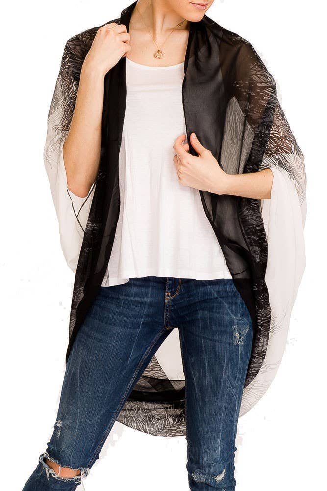 Cap Zone - Vendita all'ingrosso Kimono - Donna - Kimono in chiffon con stampa naturale Boho chic10
