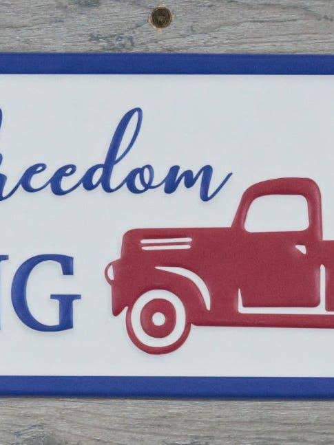 Let Freedom Ring Metal Sign 12x5in for wholesale by Wholesale Home Decor