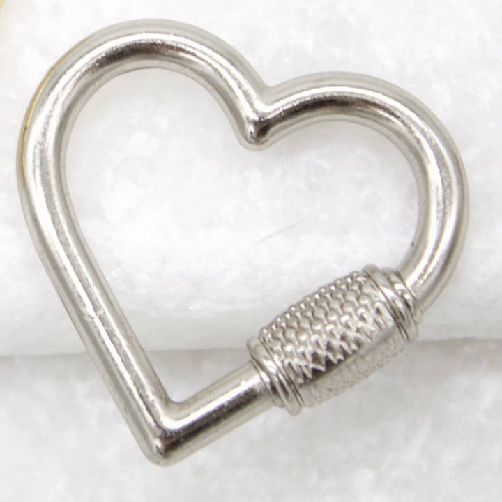 MIA Jewelry - Wholesale Clasp - 18K Gold Filled Heart Shaped Carabiner Lock, Carabiner Clasp, Screw in Clasp (A29)4