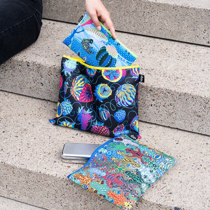 LOQI LLC - Wholesale Pouch - Women's - SAM WILDE Bounty, Equi–, Quandary Recycled Zip Pockets