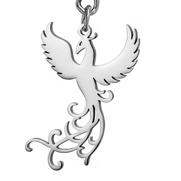 Portachiavi Fenice Tierluxe in acciaio inossidabile, personalizzato per la vendita all'ingrosso da parte di Tierluxe