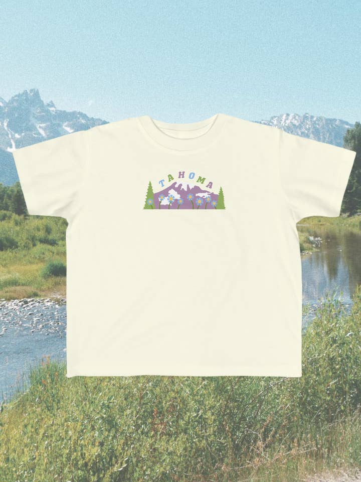 Tahoma (Mt Rainier) Souvenir Toddler Unisex T-Shirt for wholesale by Traildust Goods