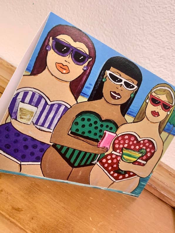 Beach Babes Greeting Card for wholesale by Gascot Inc.