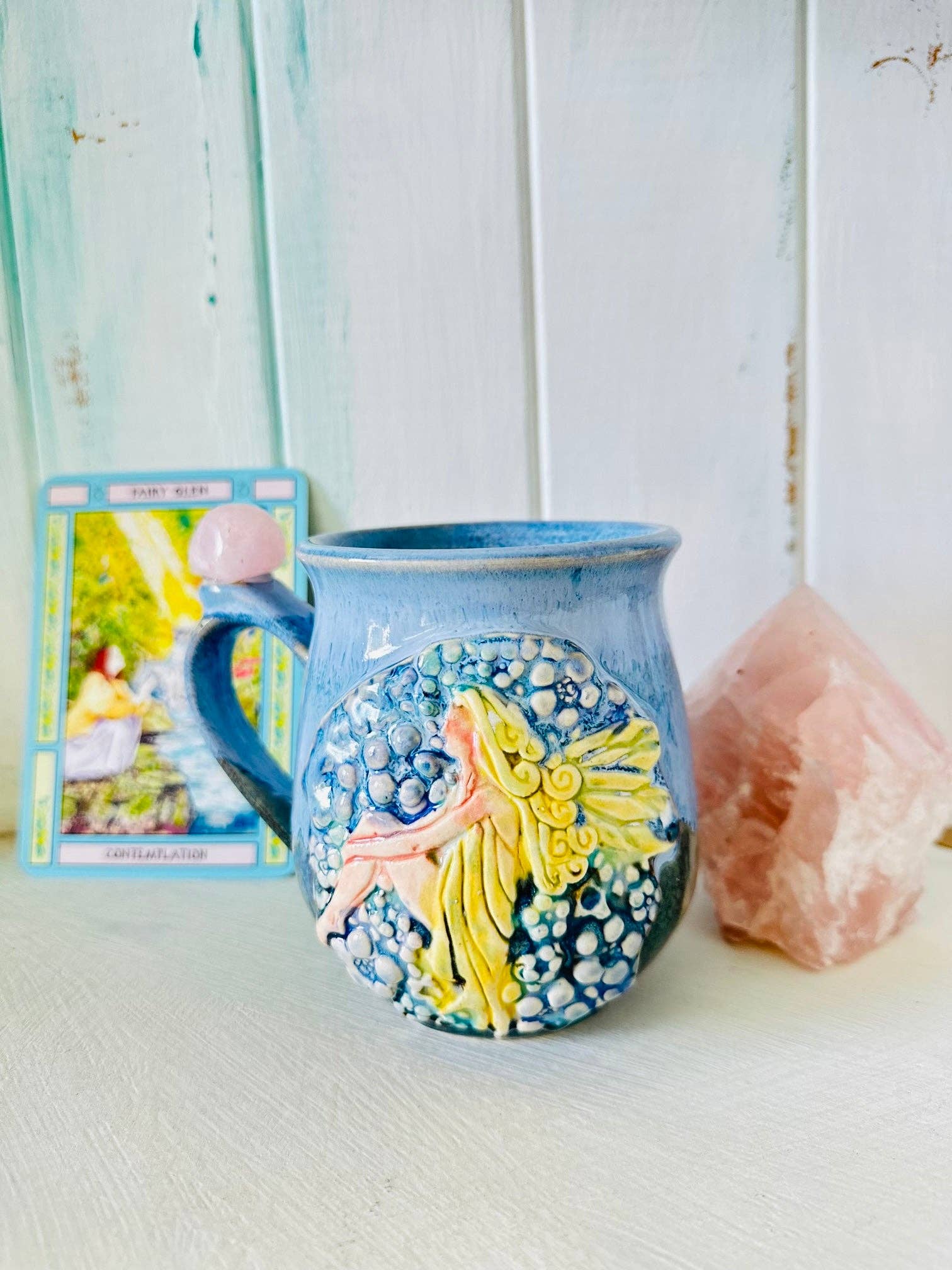 Carys Martin Ceramics - Wholesale Coffee Mug - Fairy Rose Quartz Crystal Mug9