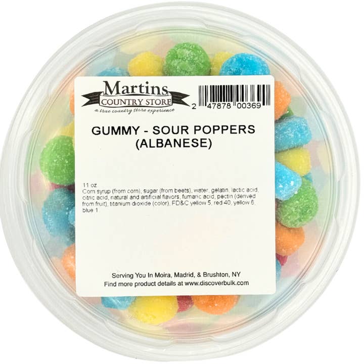 Martin's Country Store LLC - Wholesale Gummy - SOUR GUMMY POPPERS 11oz