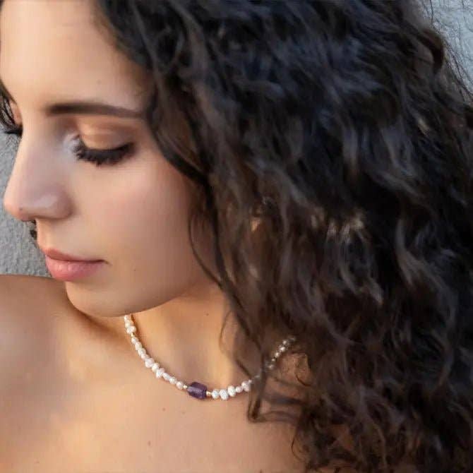 OE! - Wholesale Choker/Collar - SOGNO - Collana/Choker con perle di  fiume ed ametista2