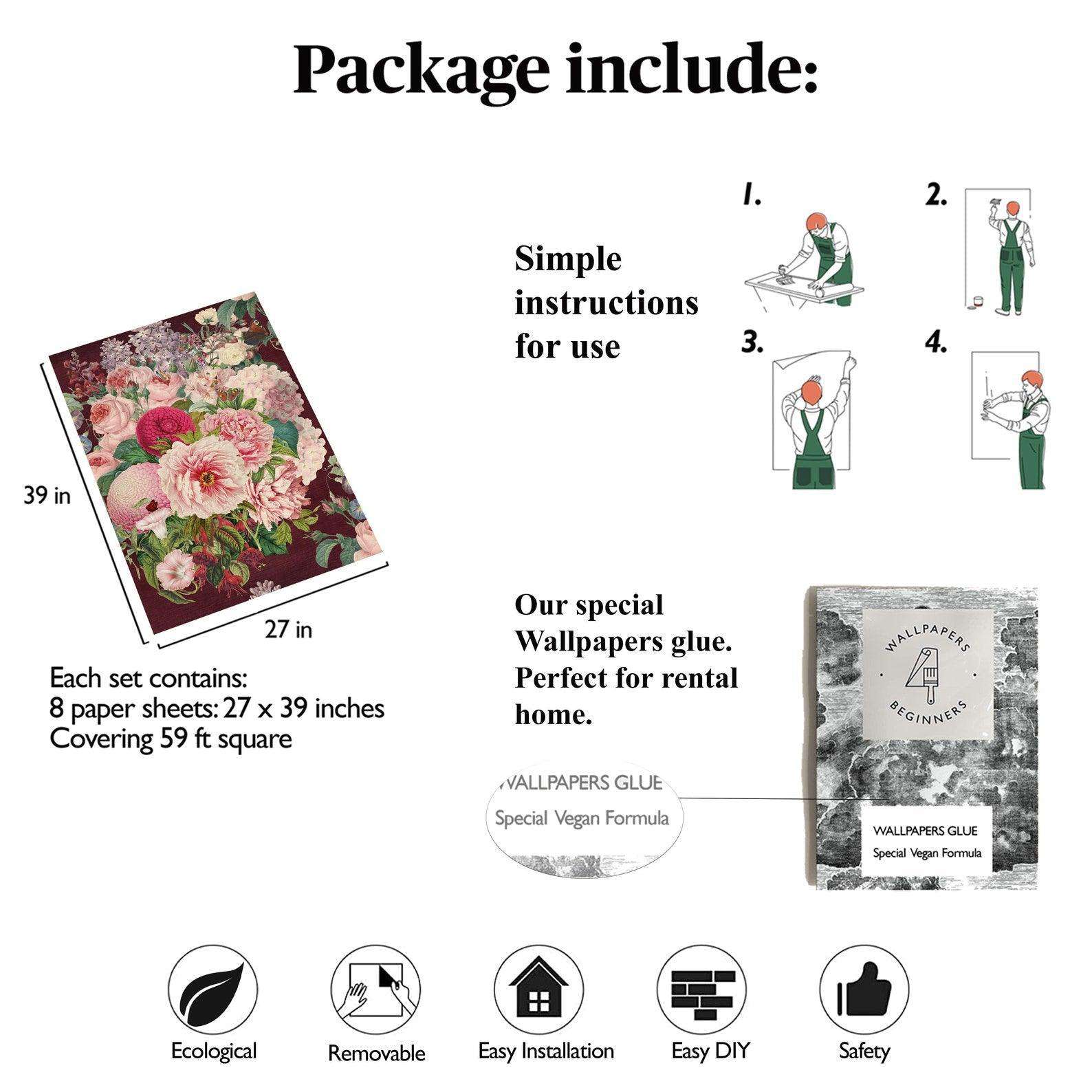 Wallpapers4Beginners - Wholesale Wallpaper - Carta da parati floreale in velluto scuro11