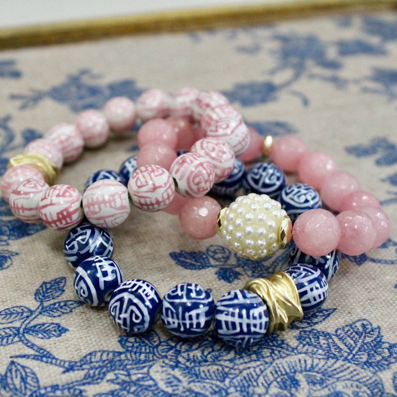 Traci's Beads - Wholesale Beaded Bracelet - Chinoiserie Bracelet • Rose1