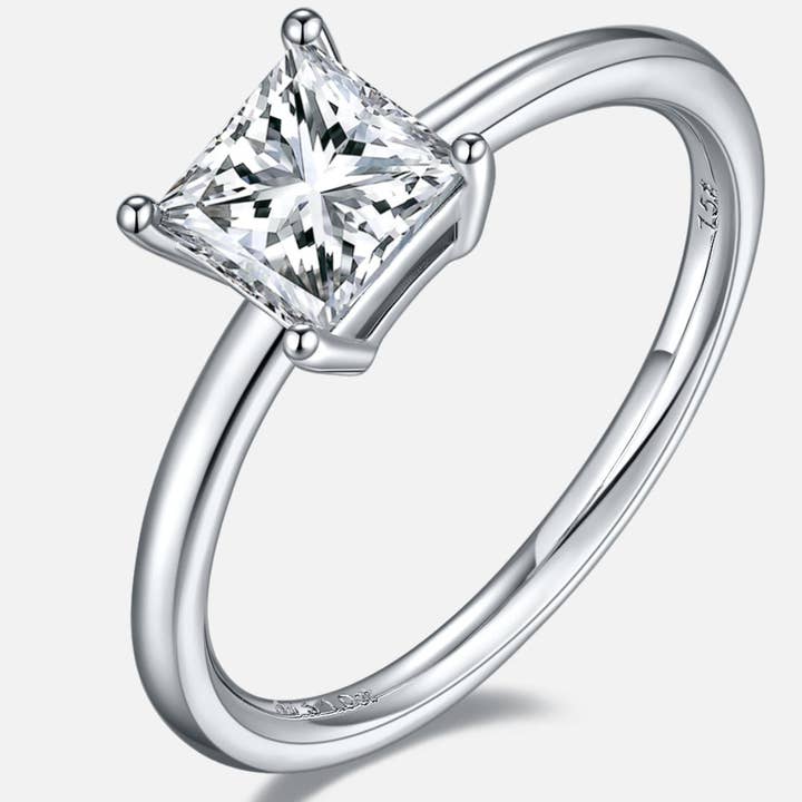 1 Carat Princess Cut Moissanite Solitaire Engagement Ring for wholesale by TwoBirch
