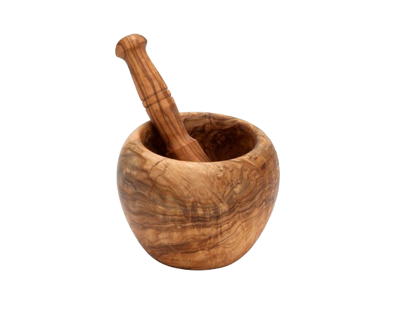Carré Olive Wood - Wholesale Mortar & Pestle - Olive Wood Mortar and Pestle MM1