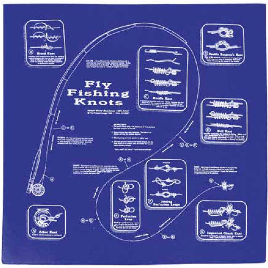 One Bay Distribution - Wholesale Bandana - Unisex - Printed Image Fly Fishing Knots Bandanna1