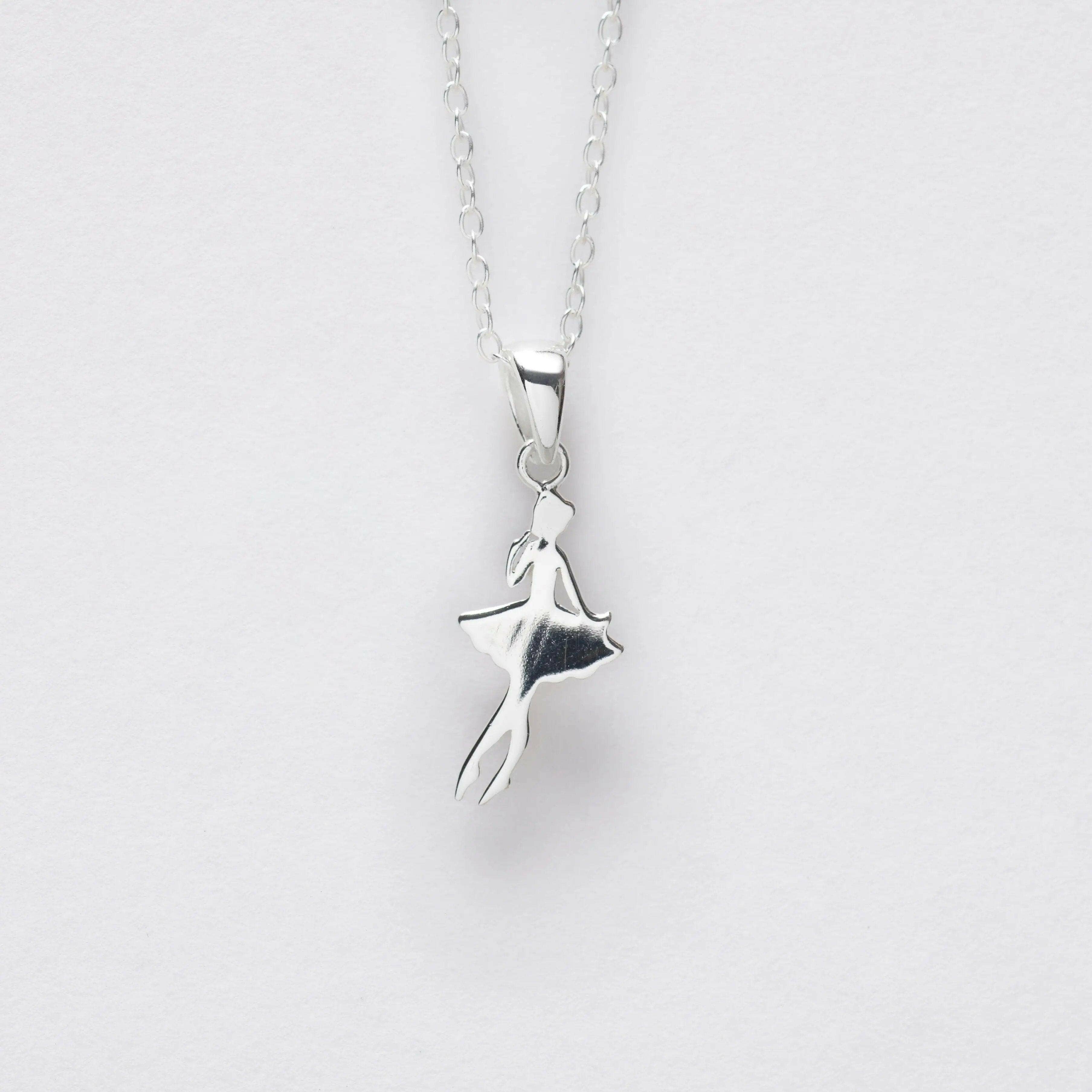 Crumble & Core - Wholesale Pendant/Charm Necklace - Sterling Silver Necklace – Ballerina Pendant With CZ Stones | Gift Box & Card Set2