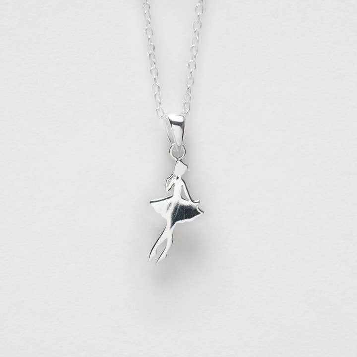 Crumble & Core - Wholesale Pendant/Charm Necklace - Sterling Silver Necklace – Ballerina Pendant With CZ Stones | Gift Box & Card Set2